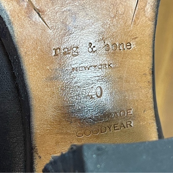 Rag & Bone size 40 US size 10 black leather Harper motorcycle boots - Picture 9 of 10